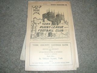 Rare York V Ashley & Tyldesley Colliery Rl Challenge Cup 21st February 1959