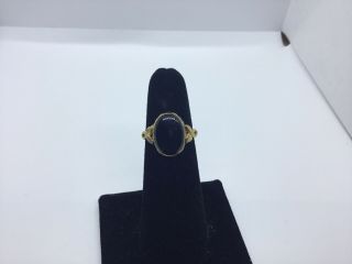 Vintage 10k Yellow Gold Filled Black Onyx Ring - Antique