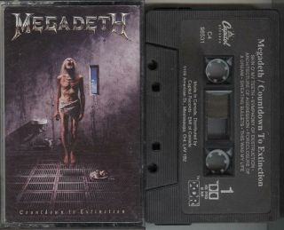 Megadeth - Countdown To Extinction Rare Black Tape 1992 Capitol Dave Mustaine