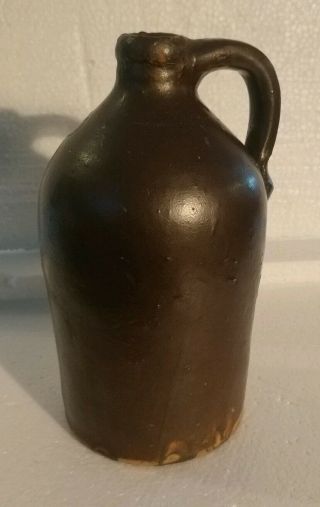 Antique Brown Salt - Glazed Stoneware Pottery Crock Jug 8 " Tall X 4 " Wide Very Hvy