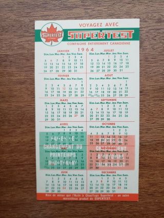 Vintage Supertest Rare Calendar 1964,  Oil Service,  Gas,  Can,  Door Jam Sticker