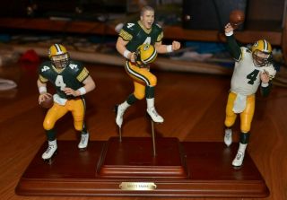 Brett Favre Danbury Triple Figure Statue Figurine Green Bay Packers Rare