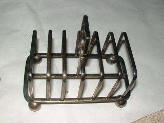 Antique Early English Silver Plate 6 Slice Toast Rack Letter Holder 1850 ' s 2