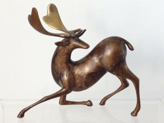 Rare Loet Vanderveen Bronze Art Sculpture Signed Numbered 310/750 Fallow Deer