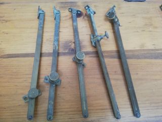 Antique Century Old Brass Window Arm Stays - Individually