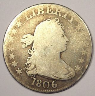 1806 Draped Bust Quarter 25c - Rare Early Date Coin