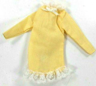 Barbie Vintage Tagged Cotton Nightgown Yellow/white Stripes W/white Lace Trim