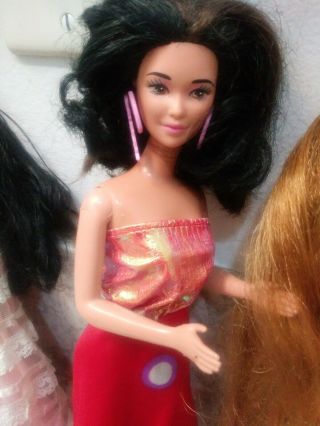 Vintage Matell Kira Friend Of Barbie Doll Asian Long Black W/ Brown Streak Hair