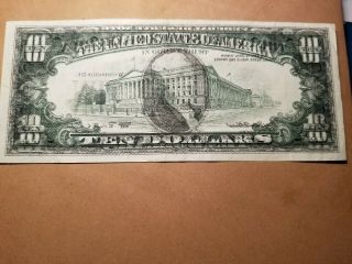 10 Dollar Bill Reverse Print Error Note Extremely Rare
