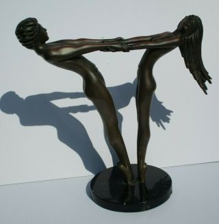 Finest Bob Bennett Bronze Metal Sculpture Nude Nymphs Woman Women Vintage Rare