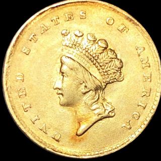 1854 Rare Gold Dollar Nearly Uncirculated Philadelphia $1 Indian Princess No Res