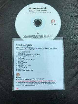 Rare Skunk Anansie Cd Post Smashes & Trashes Greatest Hits 15 Track Uk Promo