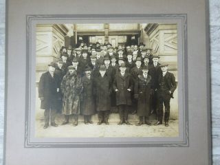 Antique B/w Cabinet Photo Group Of Men Front Of Building S.  R.  Payne Syracuse Ny