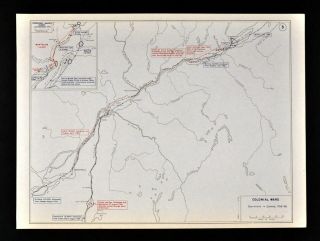 West Point Map - French & Indian War Battle Of Quebec St.  Lawrence River Canada