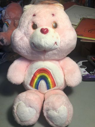 Care Bear - Plush Cheer Pink Rainbow - 13 " Toy Kenner 1983 Vintage (t10)