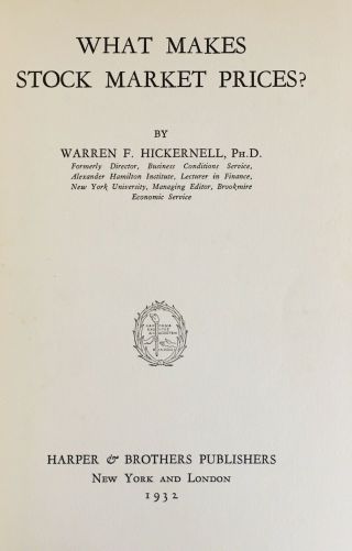 1932 What Makes Stock Market Prices 1st Ed.  Wall Street W.  D.  Gann List Rare 2
