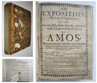 1661 1st The Prophecy Of Amos Hebrew Old Testament Bible Prophet Rare First Edn