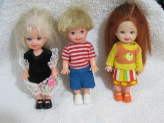 1994 (3) Vintage Mattel Kelly,  Tommy & Crissy Barbie Siblings Dressed