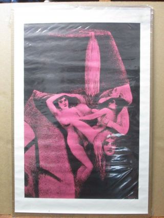 Psychedelic Old Man Abstract Vintage Poster Hot Girls 1971 Inv G3294