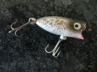Vintage Heddon Tiny Lucky 13 - Green & White - 1 3/4 Inch