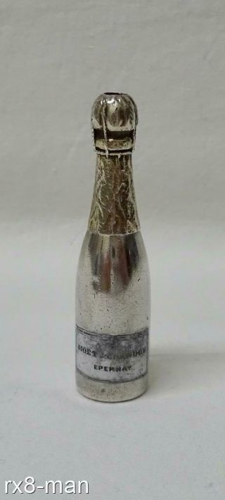 Rare Sampson Mordan Solid Silver Novelty Champagne Bottle Propelling Pencil