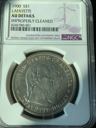 1900 Lafayette Silver Dollar $1 - Ngc Au Details - Rare Certified Coin