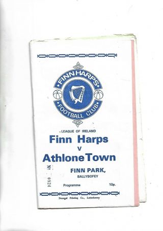 1973/4 Very Rare Loi Finn Harps V Athlone Town