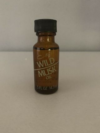 Vintage And Rare 1970’s Coty Wild Musk Perfume Oil.  50 Fl Oz.
