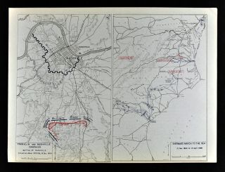 West Point Map - Us Civil War - Franklin & Nashville - Sherman 