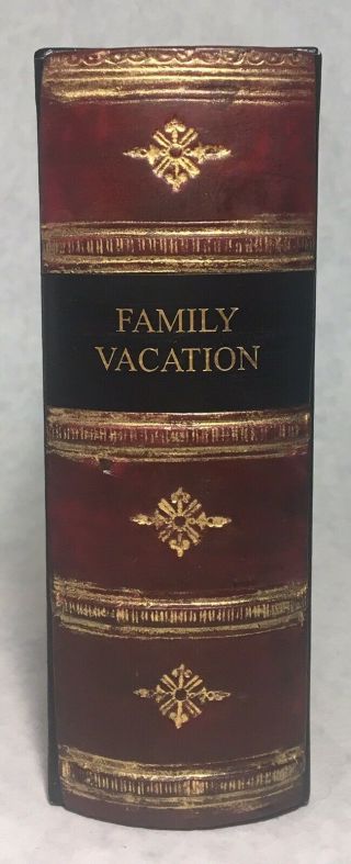 Hand - Painted Antique Library Photo Album " Family Vacation” Holds 100 4x6 Photos