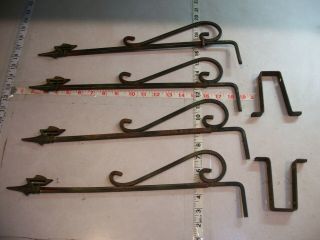 Antique Victorian Curtain Rod Swing Arms Drapery Rods Extendable Set 4