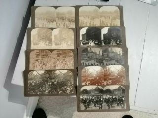 9 Rare Vintage Stereo View Cards - Coronation Of King Edward Vii 1902