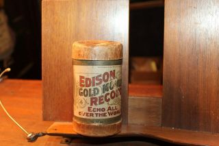 Antique Edison Gold Moulded Cylinder Record Sketch Flanagan Money Porter 1902