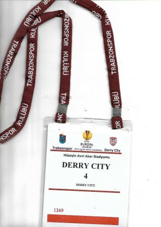 18/7/2013 Rare Players Pass For Traznapor V Derry City In Europa League