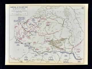 West Point Wwii Map Battle Of Flanders Evacuation Of Holland Belgium June 4 1940