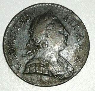 Rare 1773 Britain 1/2d Half Penny - George Iii - Good Detail -