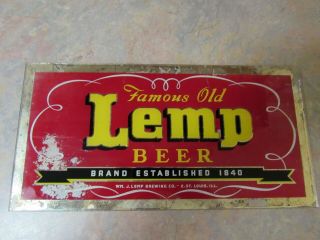 Rare Pre Prohibition Lemp Beer Reverse Painted Glass Sign St.  Louis/falstaff