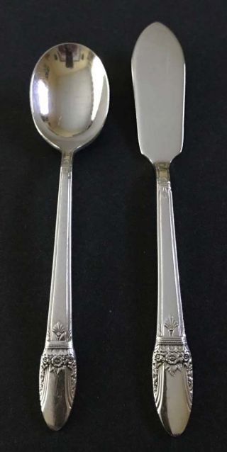 Vintage 1847 Rogers Bros " First Love " Sugar Spoon & Master Butter Knife