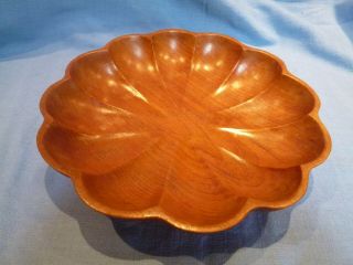 Large Vintage Carved Teak Wood Bowl