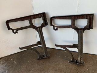 vintage Brown and Sharpe workbench legs.  Rare cast iron work bench legs. 3