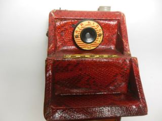 Rare Vintage Air King Red Snakeskin Camera w/ Tube Battery Radio Model A - 410 3