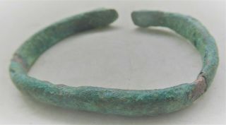 European Finds Ancient Viking Bronze Bracelet With Serpent Head Terminals