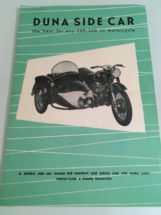 Rare Pannonia Duna Side Car Brochure Old Motorcycle Classic Barn Find Parts