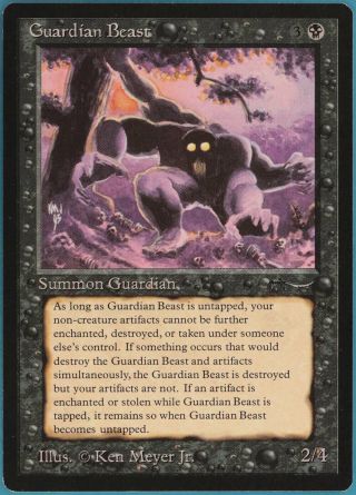 Guardian Beast Arabian Nights Black Rare Magic Card (id 97769) Abugames