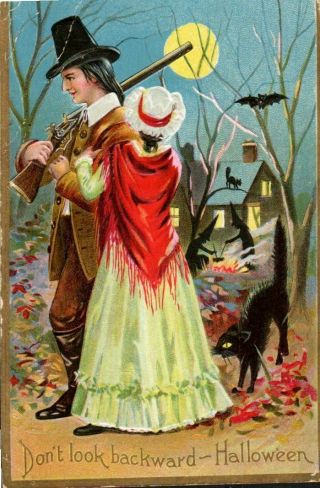 Antique 1916 Halloween Postcard " Don 
