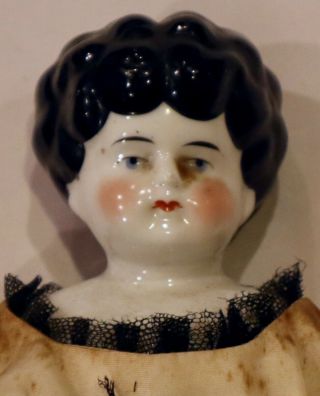 Antique 15 " C1890 German Turned Shoulderhead China Head Doll W/orig Body