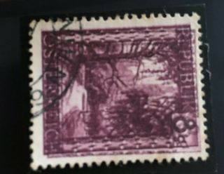 Rare Double Impression Error Austrian Stamp 8g Landscape 1945 To 47.