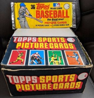 1983 Topps Baseball Grocery Rack Pack Box With 24 Rack Packs - Rare