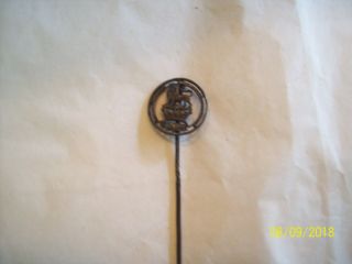 Britanniarum Rex Fidei Defencer Stick Pin Antique Cut Coin ? Lion Motif Antique
