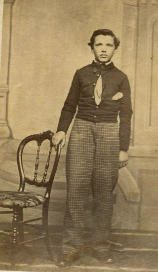 Civil War Era Antique Photo Cdv Handsome Young Man Teen Fashion